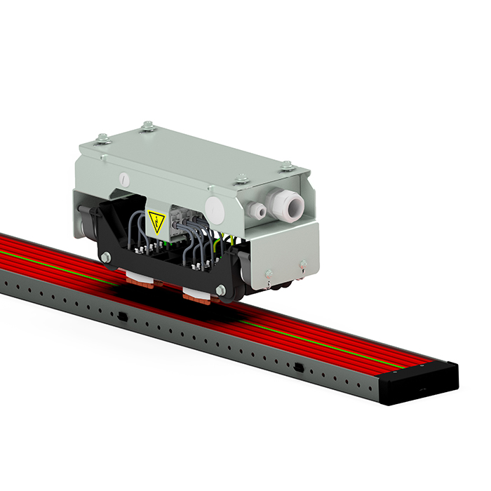 PR7 conductor bar with pvc housing rail and current collector